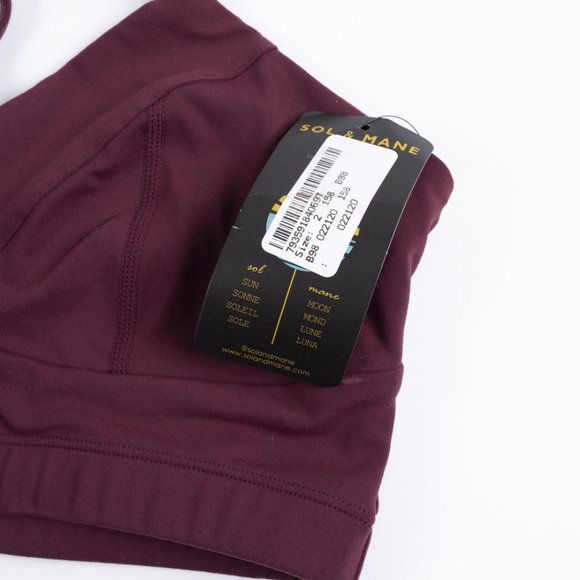 NEW Sol & Mane Cross Back Bra Plum Yoga sports bra - Picture 4 of 9